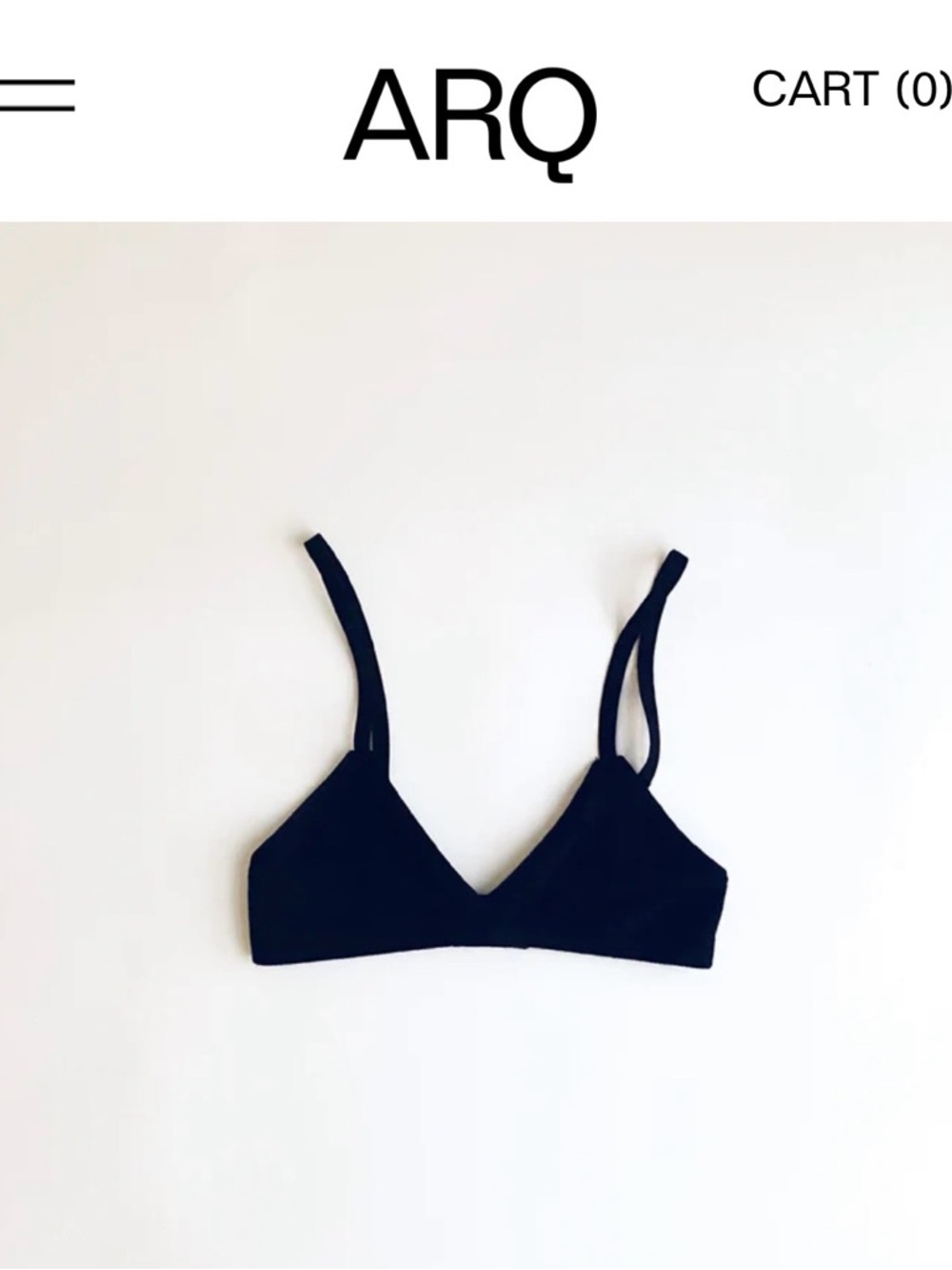 ARQ Susanna Black Triangle Bralette with Adjustable Straps